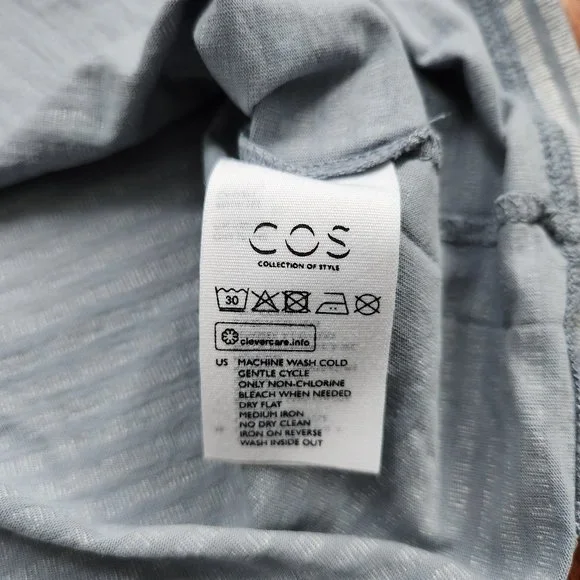 COS Blue and White Striped Crewneck Short-Sleeve T-Shirt - Picture 4 of 5